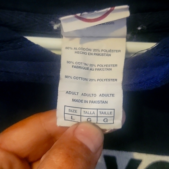 Mens delta fleece have you seen him hoodie size Large color blue white black - Picture 7 of 11